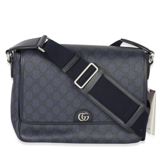 Gucci Blue Black Tender Gg Supreme Dollar Calfskin Ophidia Messenger Bag Canvas Handbag
