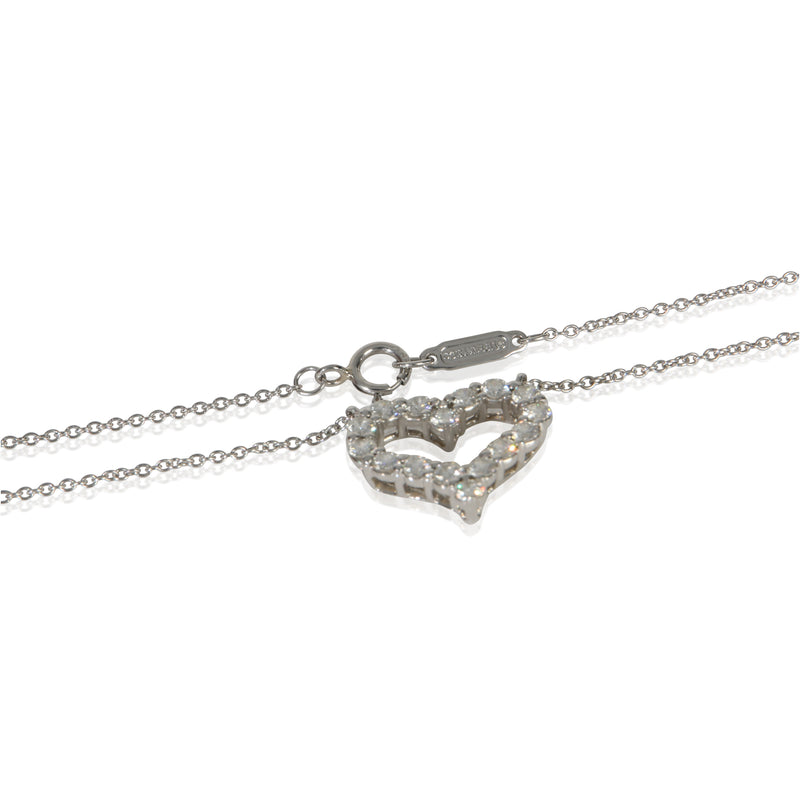 Tiffany & Co. Platinum Diamond Heart Pendant 950