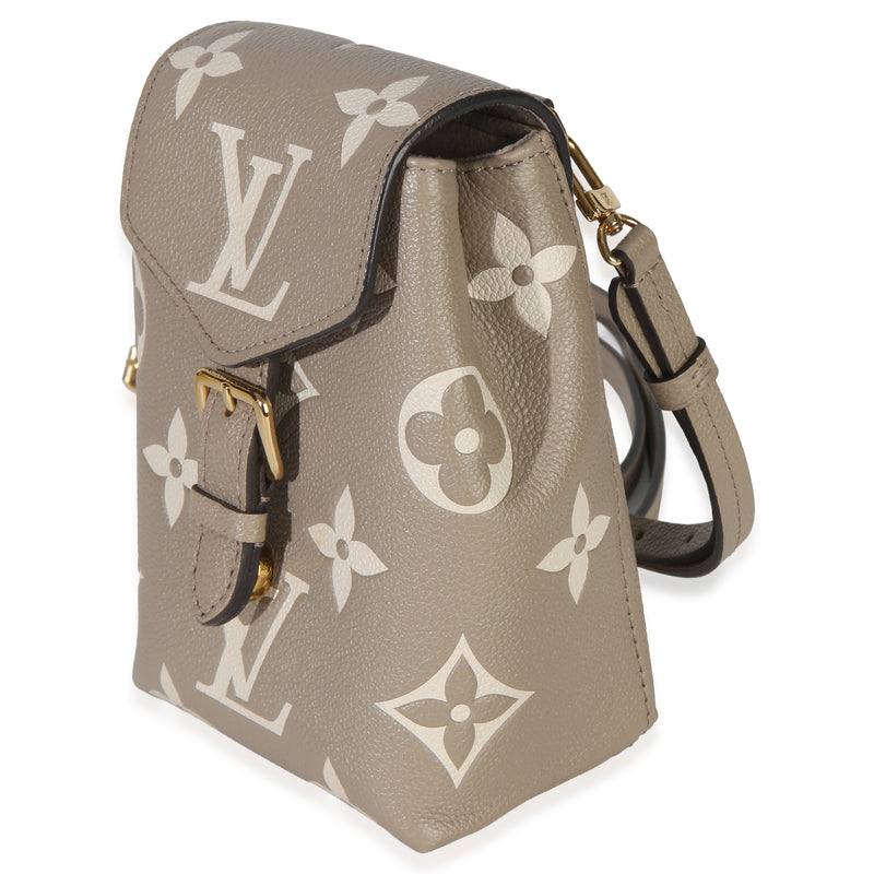 Louis Vuitton Tourterelle Empreinte Giant Monogram Tiny Backpack Gray Leather Handbag