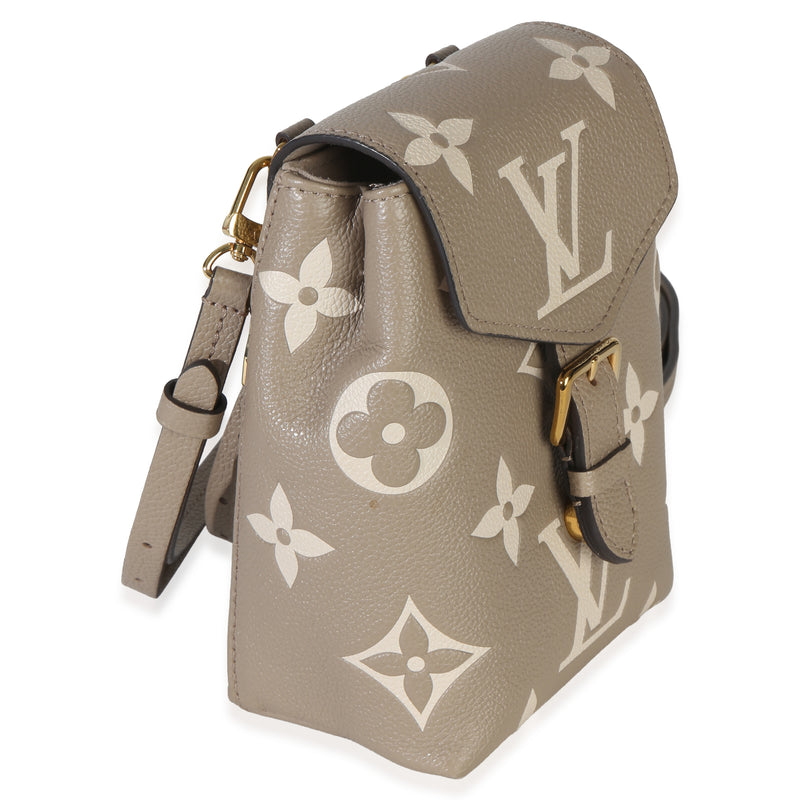 Louis Vuitton Tourterelle Empreinte Giant Monogram Tiny Backpack Gray Leather Handbag