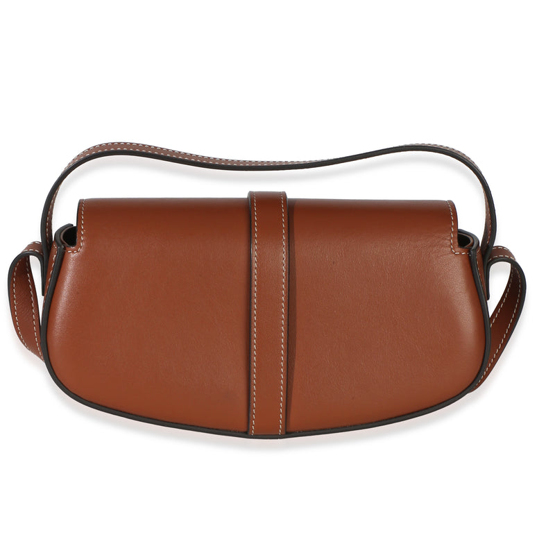 Celine Brown Smooth Calfskin Tabou Clutch On Strap Leather Handbag