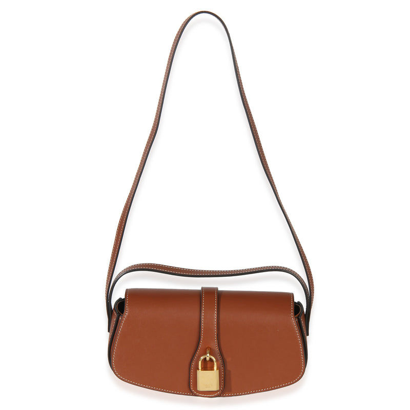 Celine Brown Smooth Calfskin Tabou Clutch On Strap Leather Handbag