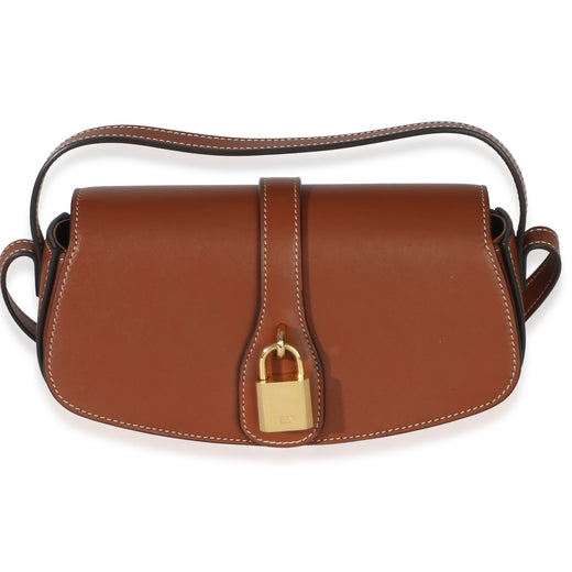 Celine Brown Smooth Calfskin Tabou Clutch On Strap Leather Handbag