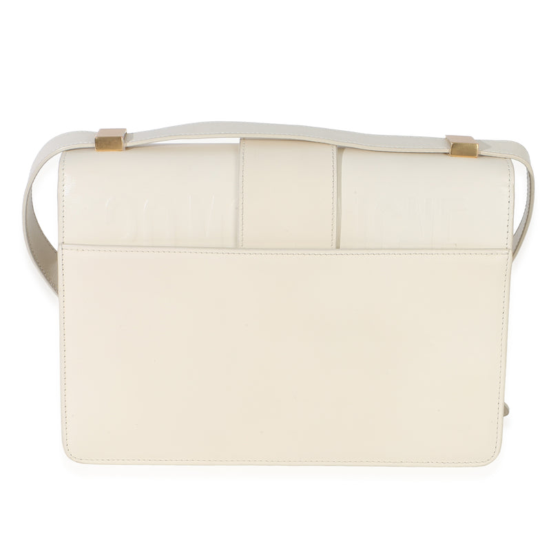 Christian Dior White Smooth Box Calfskin 30 Montaigne Flap Leather Handbag