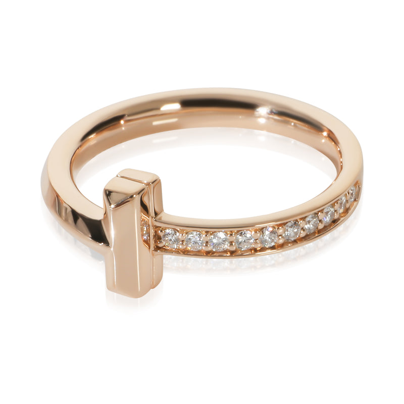 Tiffany & Co. Rose Gold Diamond T T1 Ring 18k