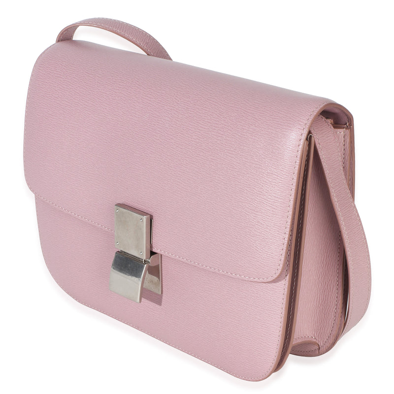 Celine Pink Textured Calfskin Small Box Bag Leather Handbag