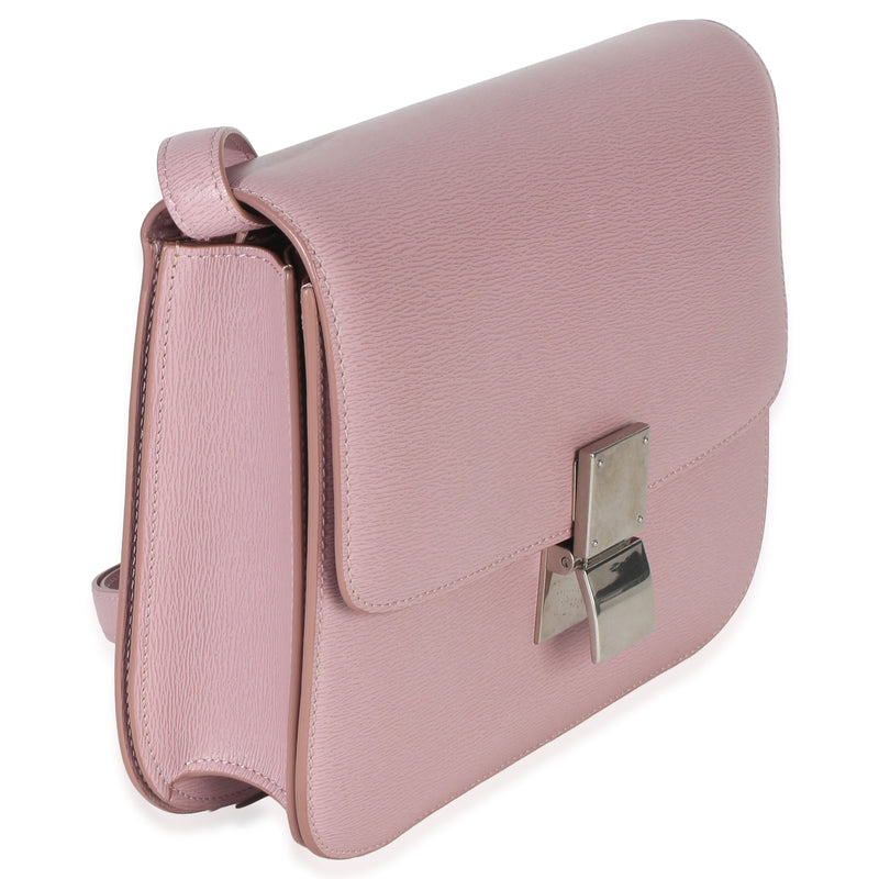 Celine Pink Textured Calfskin Small Box Bag Leather Handbag