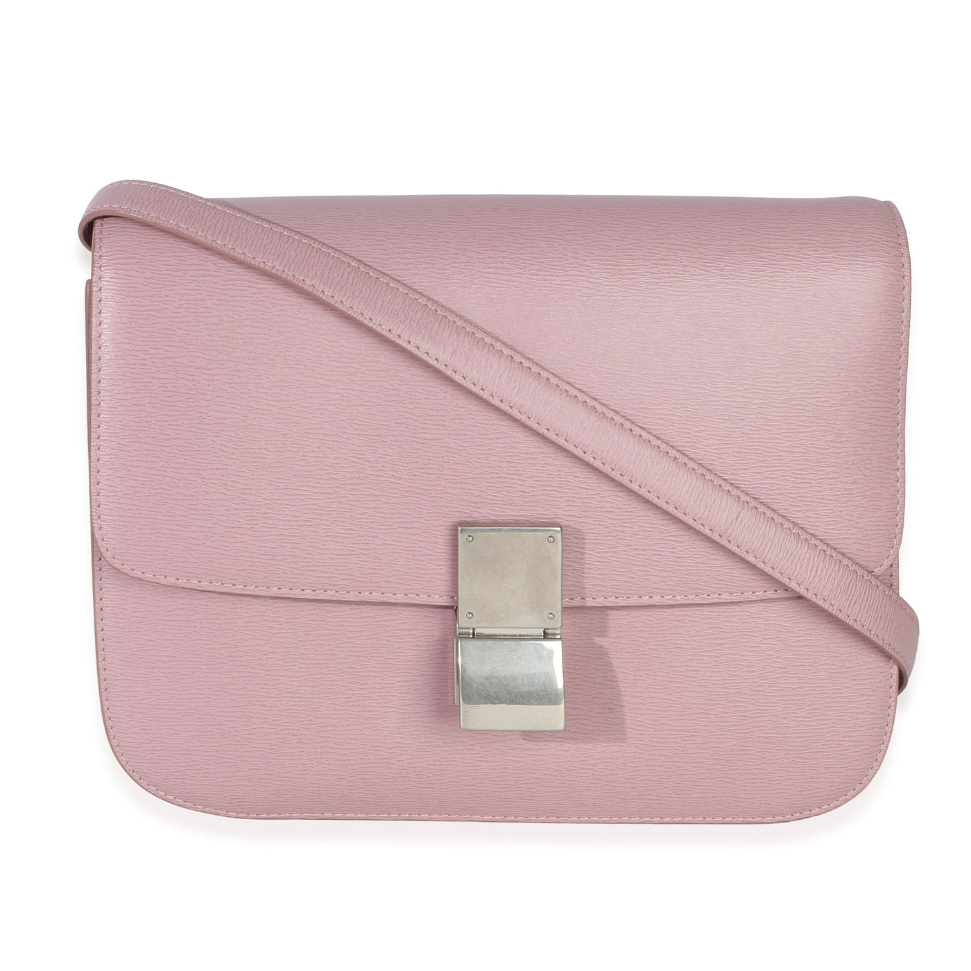 Celine Pink Textured Calfskin Small Box Bag Leather Handbag