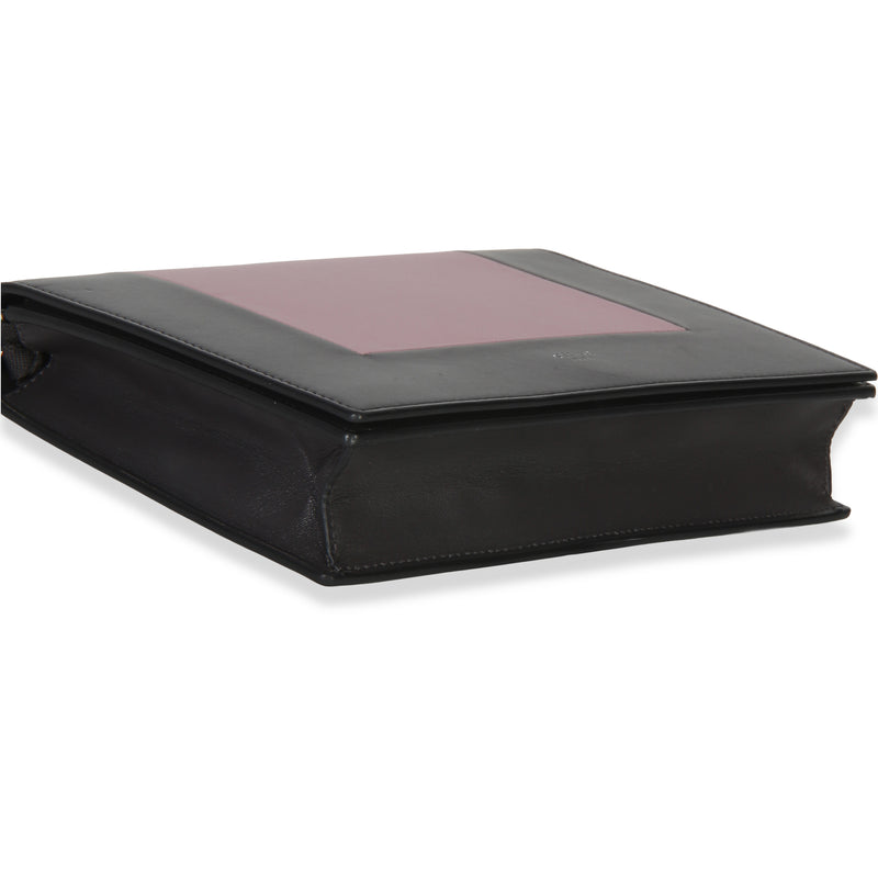 Celine Grey Pink Smooth Calfskin Frame Evening Clutch On Chain Gray; Leather Handbag