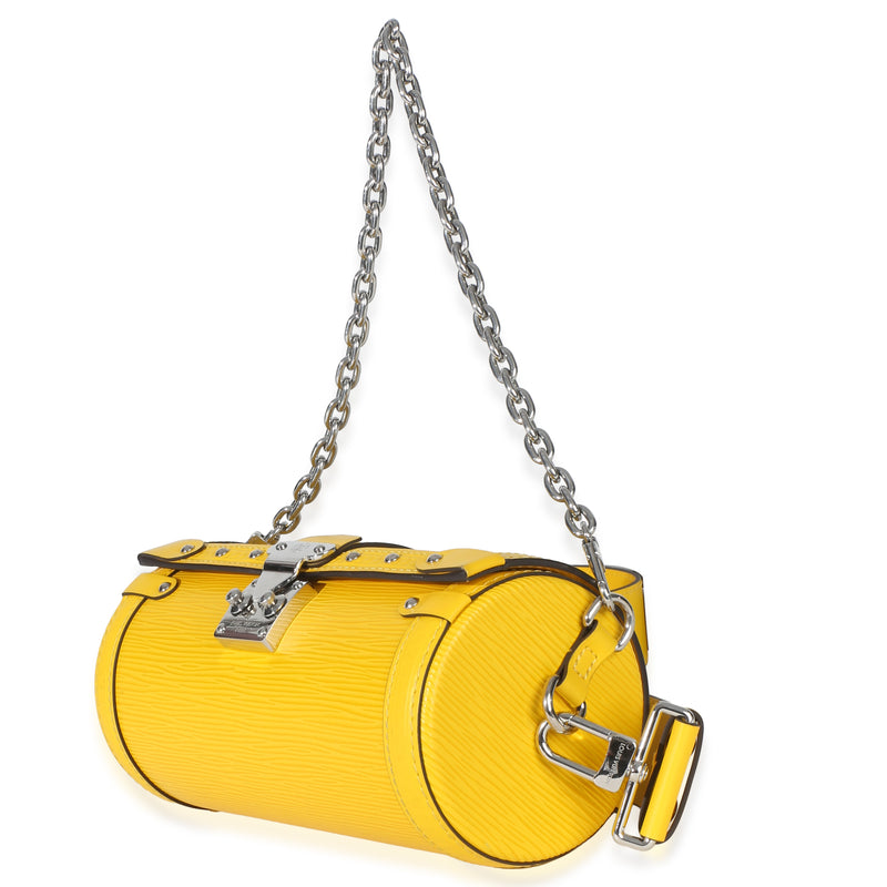 Louis Vuitton Yellow Epi Papillon Trunk Shoulder Bag Leather Handbag