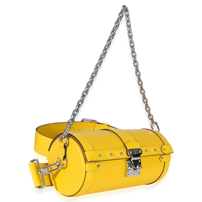 Louis Vuitton Yellow Epi Papillon Trunk Shoulder Bag Leather Handbag