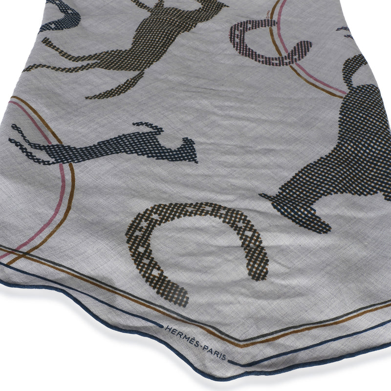 Hermès Mens Gris Chine Thor Cashmere Silk Saut Scarf Gray Scarves/wraps