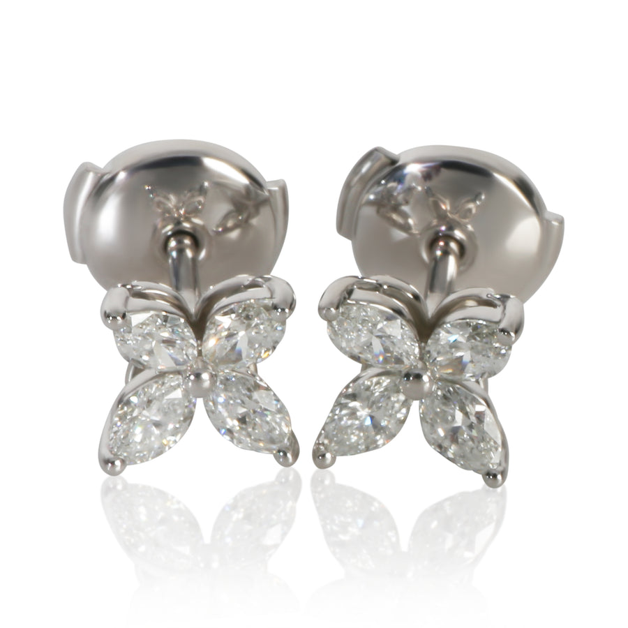 Tiffany & Co. Platinum Diamond Small Model Victoria Earrings 950