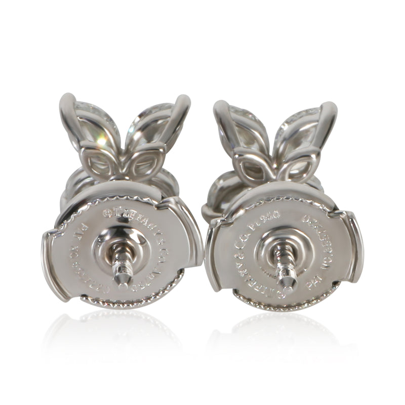 Tiffany & Co. Platinum Diamond Small Model Victoria Earrings 950