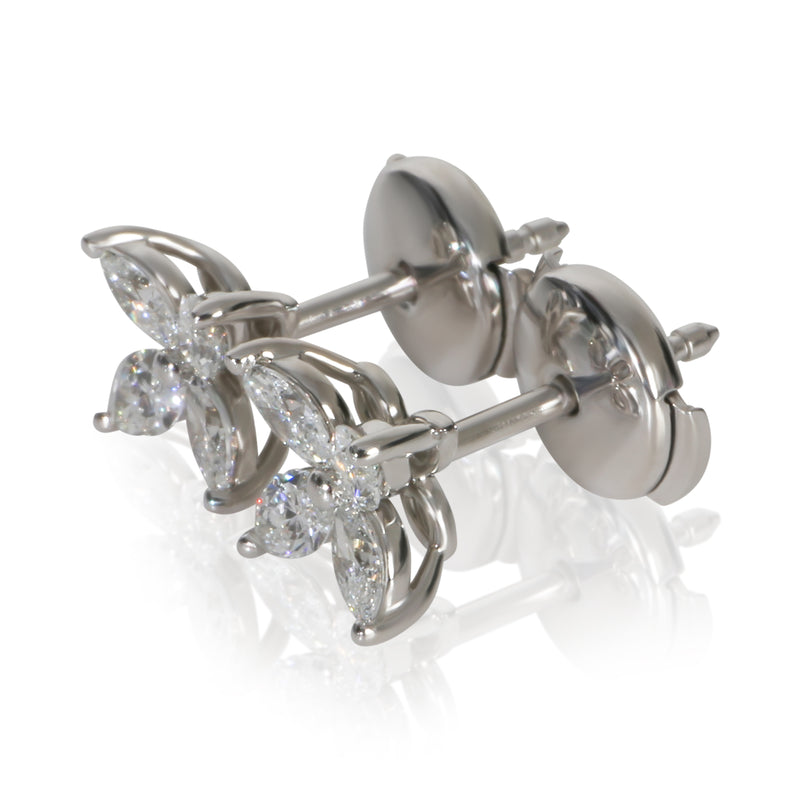 Tiffany & Co. Platinum Diamond Small Model Victoria Earrings 950