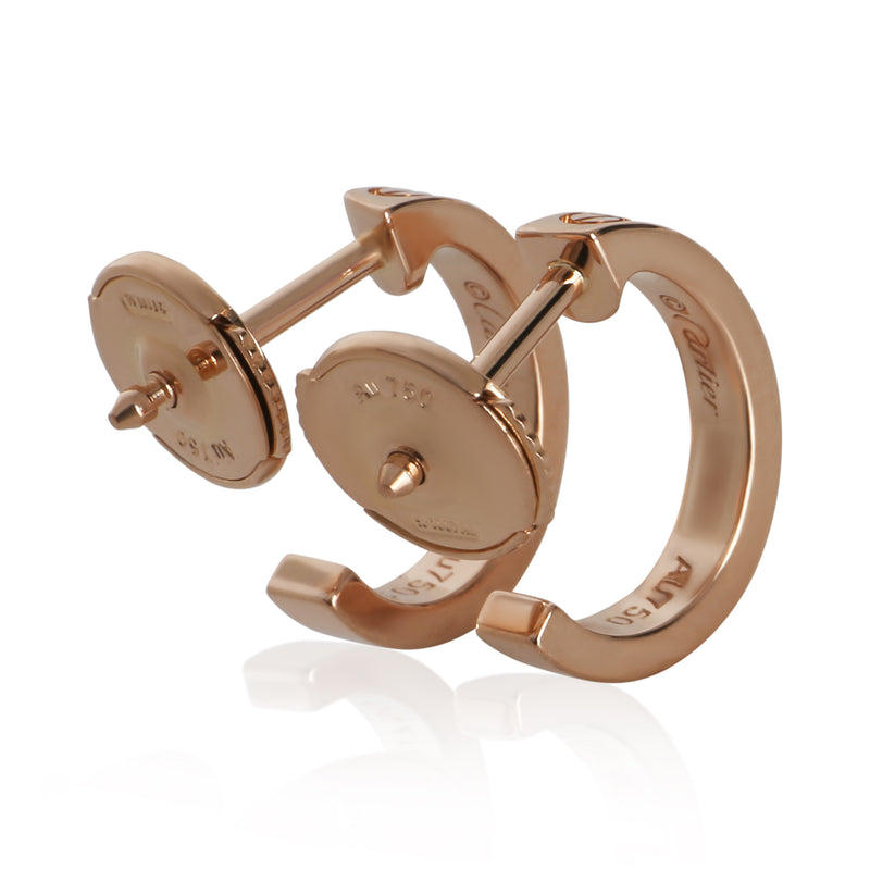 Cartier Rose Gold Small Model Love Hoop Earrings 18k