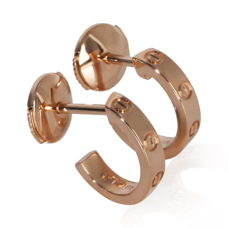 Cartier Rose Gold Small Model Love Hoop Earrings 18k