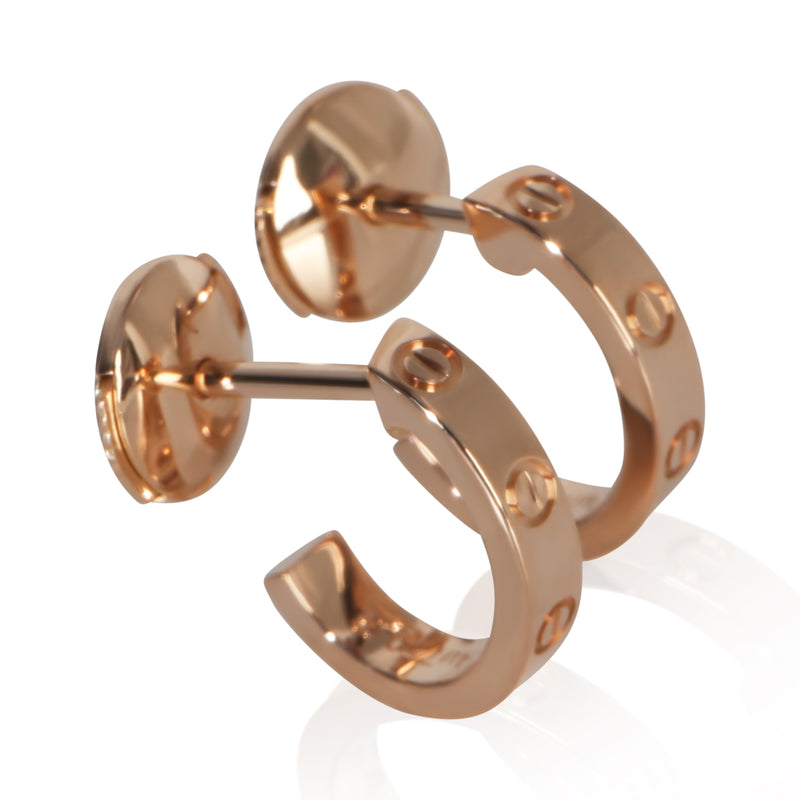 Cartier Rose Gold Small Model Love Hoop Earrings 18k