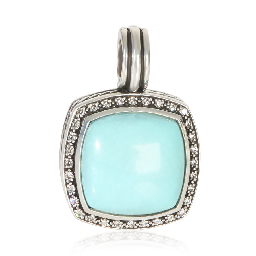 David Yurman Sterling Silver Turquoise And Diamond Albion Pendant 925