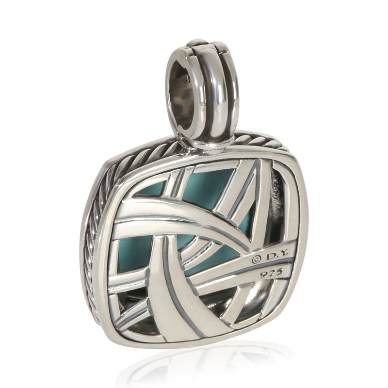 David Yurman Sterling Silver Turquoise And Diamond Albion Pendant 925