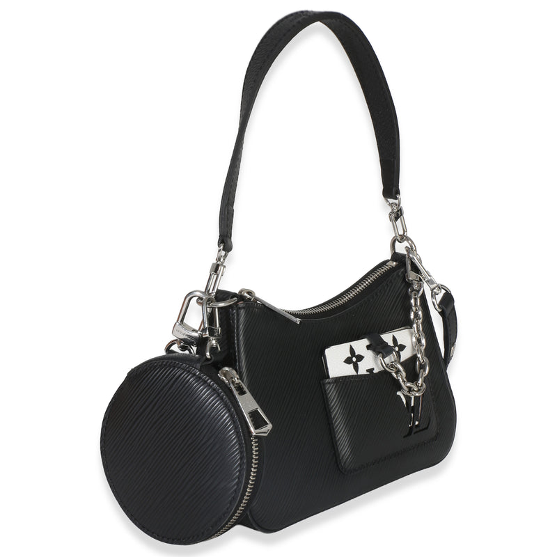 Louis Vuitton Black Epi Monogram Marellini Leather Handbag