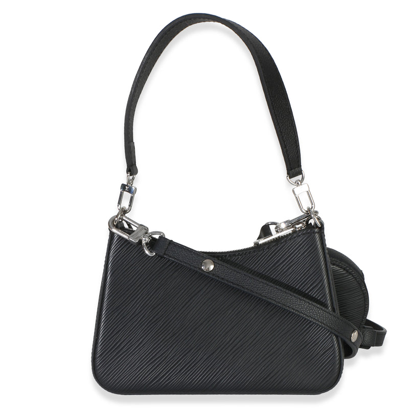 Louis Vuitton Black Epi Monogram Marellini Leather Handbag