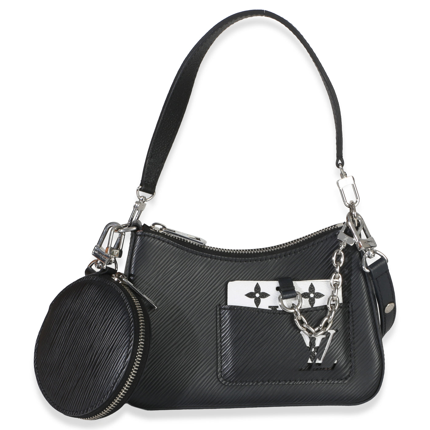 Louis Vuitton Black Epi Monogram Marellini Leather Handbag