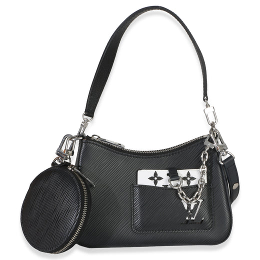 Louis Vuitton Black Epi Monogram Marellini Leather Handbag