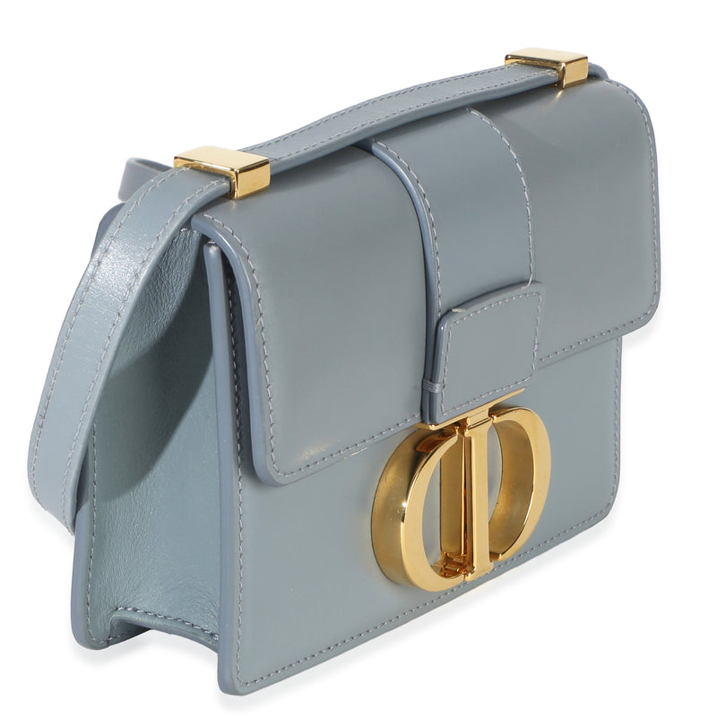 Christian Dior Blue Smooth Box Calfskin Micro 30 Montaigne Flap Bag Leather Handbag