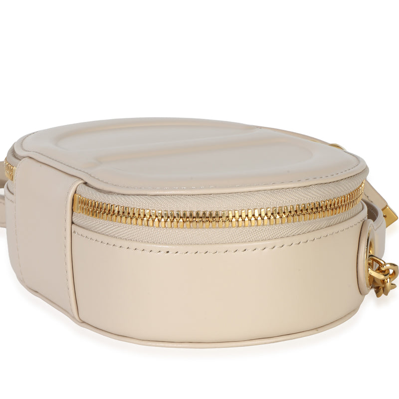 Christian Dior Cream Calfskin Cd Signature Oval Crossbody Camera Bag Beige Leather Handbag