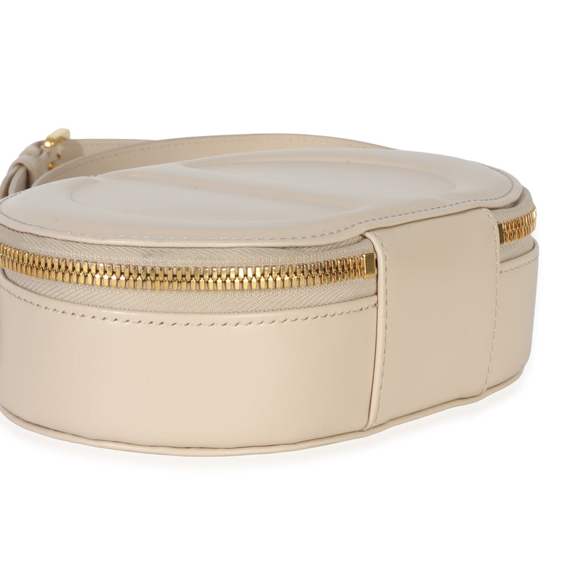 Christian Dior Cream Calfskin Cd Signature Oval Crossbody Camera Bag Beige Leather Handbag
