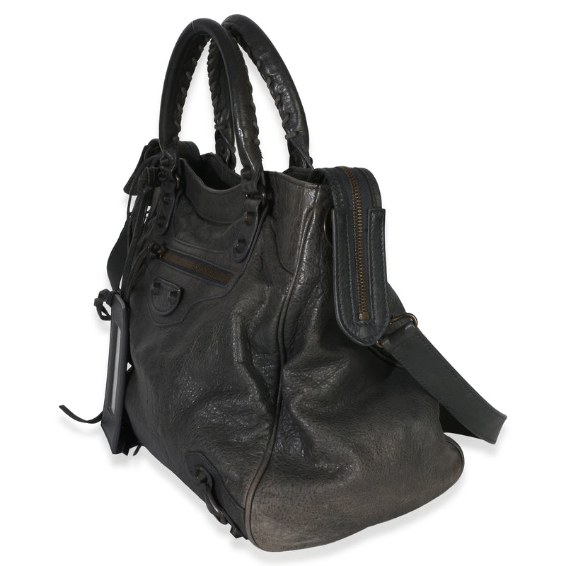 Balenciaga Anthracite Agneau Classic Hardware Velo Bag Gray Leather Handbag