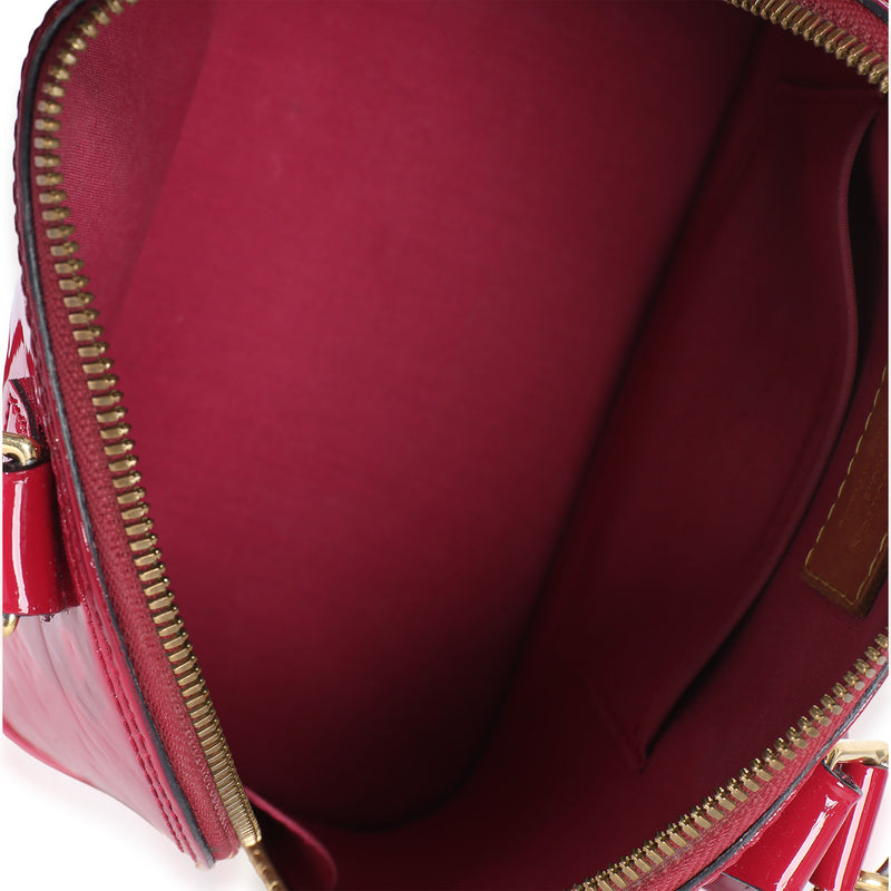 Louis Vuitton Fuchsia Monogram Vernis Alma Bb Pink Patent Leather Handbag