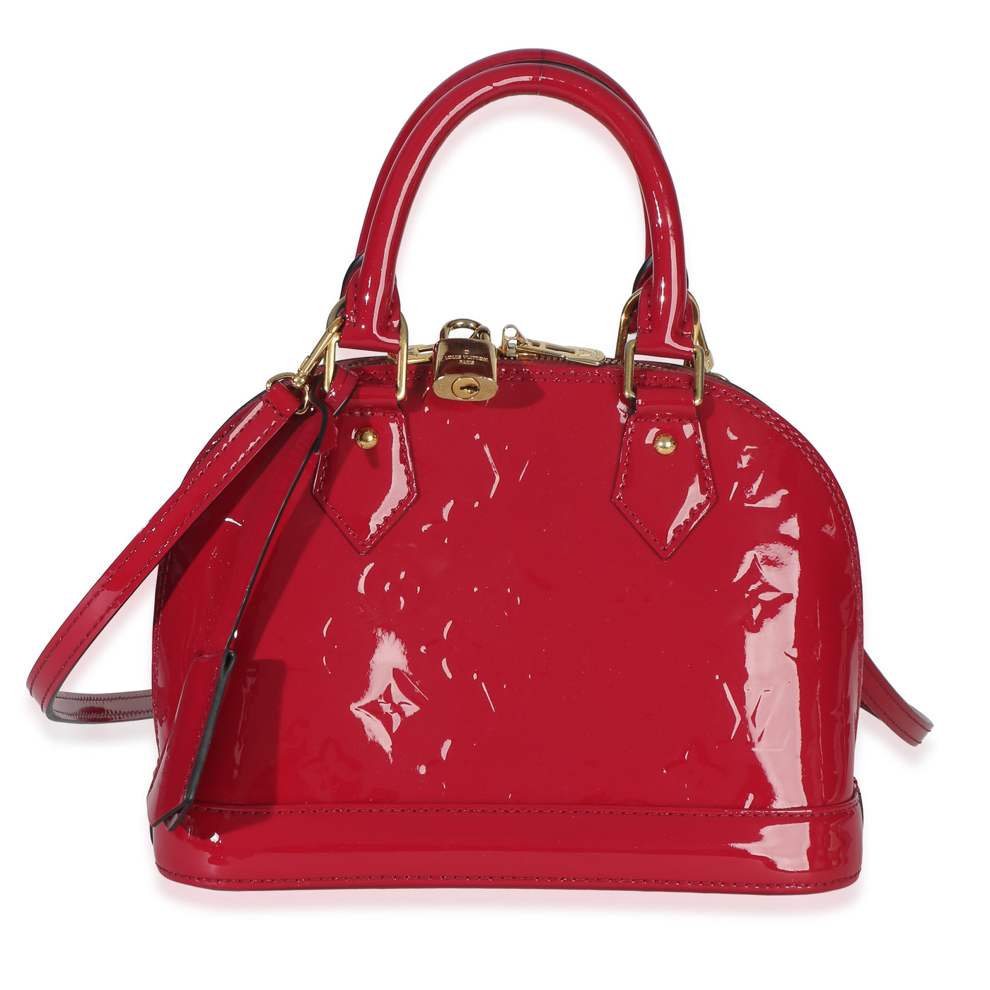 Louis Vuitton Fuchsia Monogram Vernis Alma Bb Pink Patent Leather Handbag