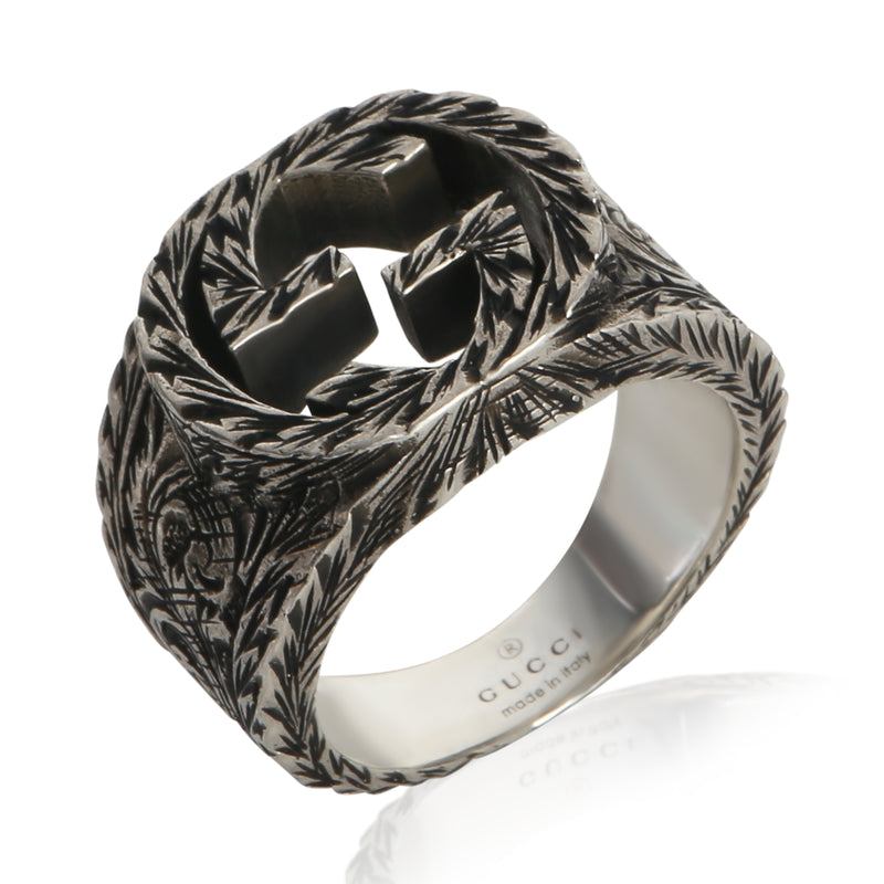 Gucci Sterling Silver Interlocking G Paisley Ring 925