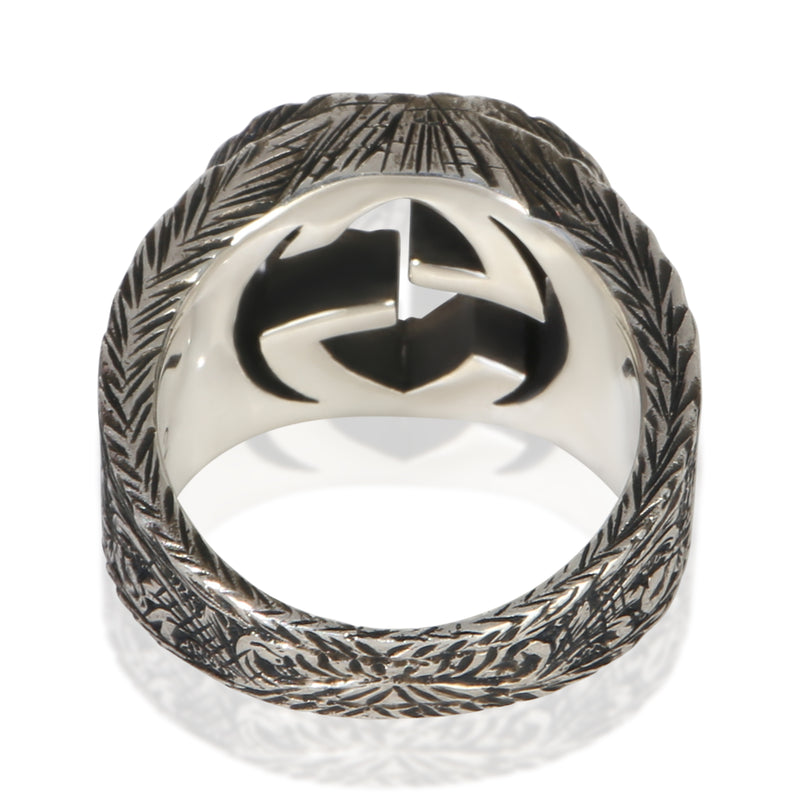 Gucci Sterling Silver Interlocking G Paisley Ring 925