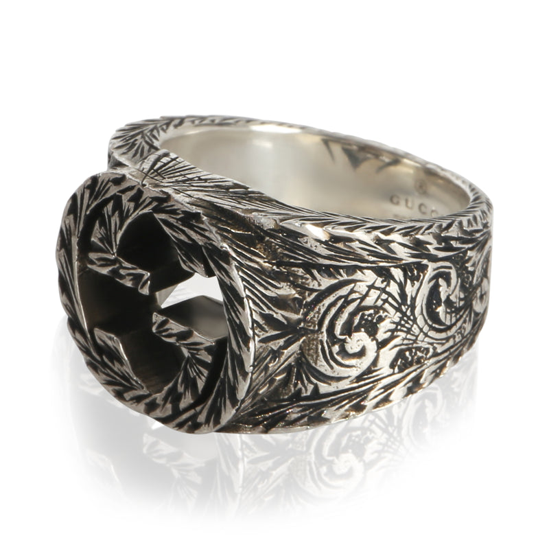 Gucci Sterling Silver Interlocking G Paisley Ring 925
