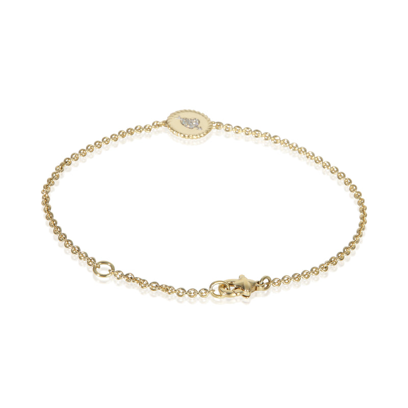 David Yurman Yellow Gold Diamond Cable Collectibles Heart & Arrow Bracelet 18k