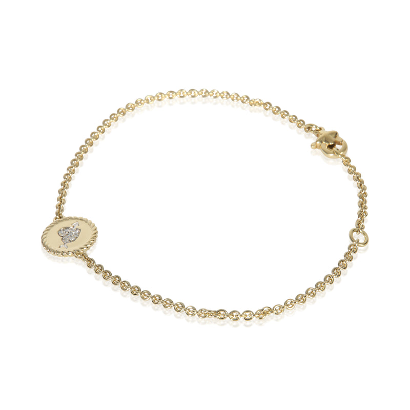 David Yurman Yellow Gold Diamond Cable Collectibles Heart & Arrow Bracelet 18k