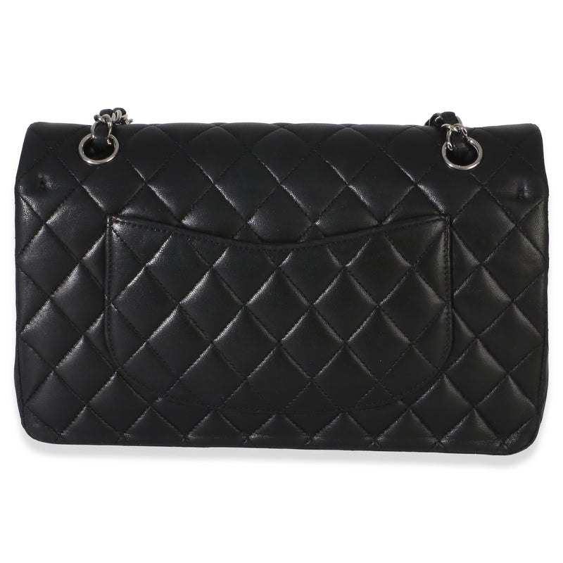 Chanel Black Quilted Lambskin Medium Classic Double Flap Bag Leather Handbag