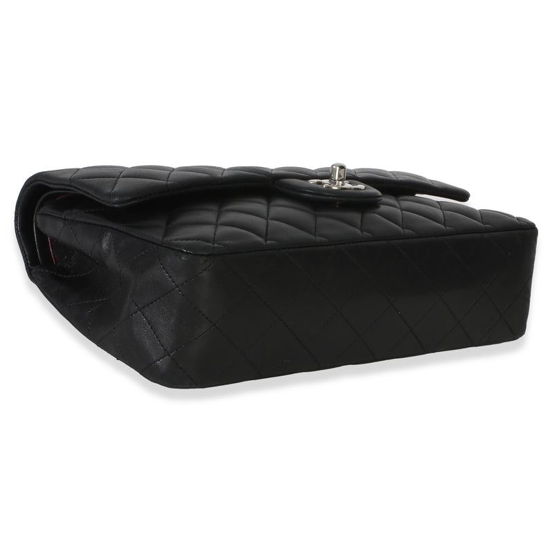 Chanel Black Quilted Lambskin Medium Classic Double Flap Bag Leather Handbag