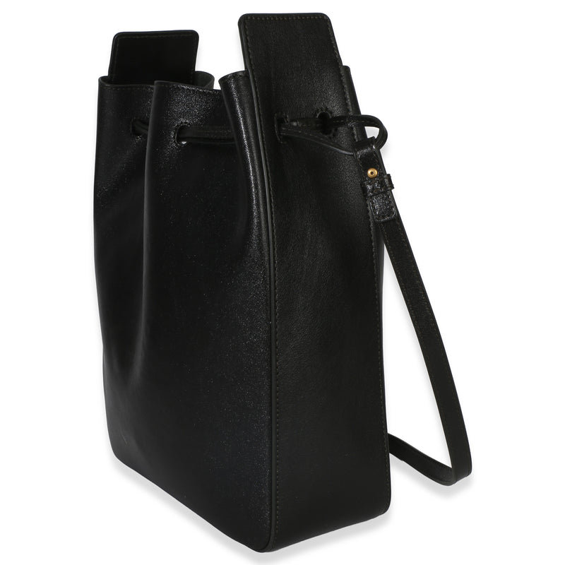 Saint Laurent Black Calfskin Small Bucket Bag Leather Handbag