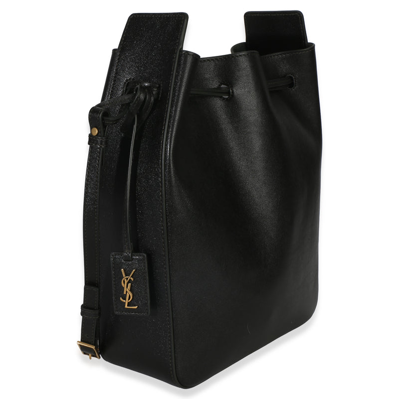 Saint Laurent Black Calfskin Small Bucket Bag Leather Handbag