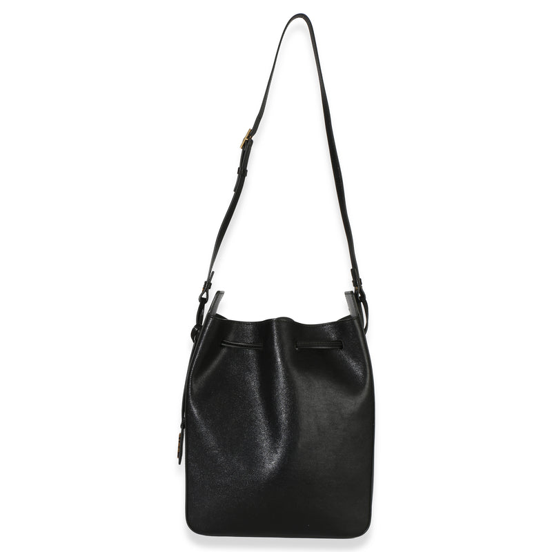 Saint Laurent Black Calfskin Small Bucket Bag Leather Handbag
