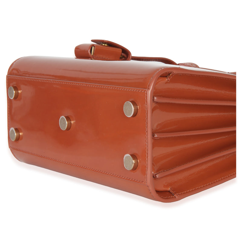 Saint Laurent Mild Rose Patent Nano Sac De Jour Brown; Orange Leather Handbag