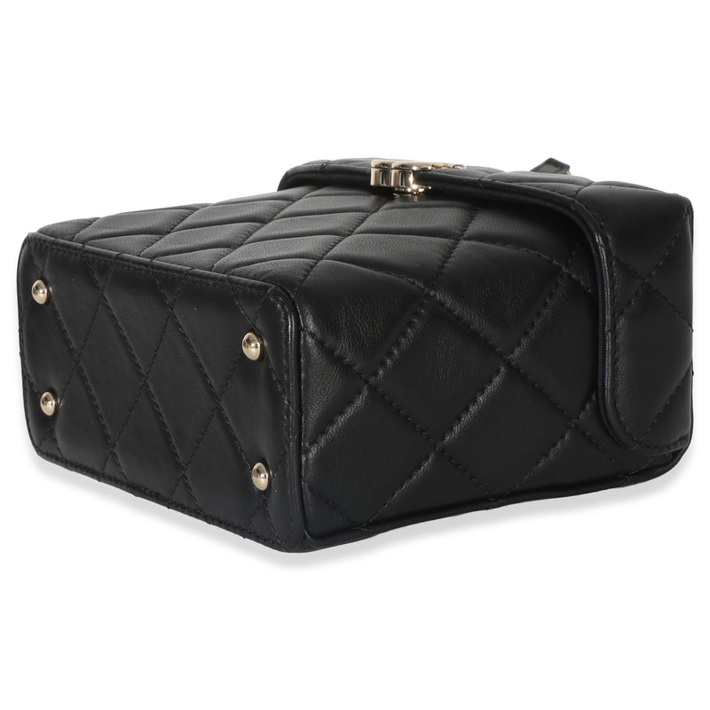 Chanel Black Quilted Lambskin Small Secret Box Bag Leather Handbag