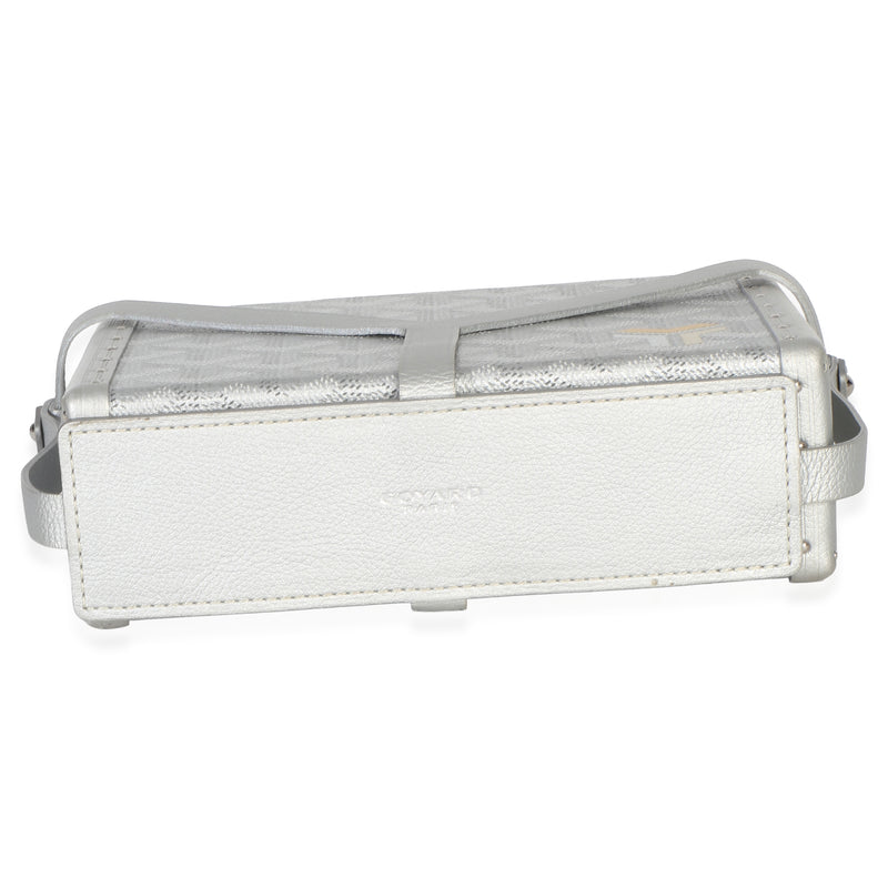 Goyard Silver Precious Metals Goyardine Canvas Minaudiere Trunk Handbag