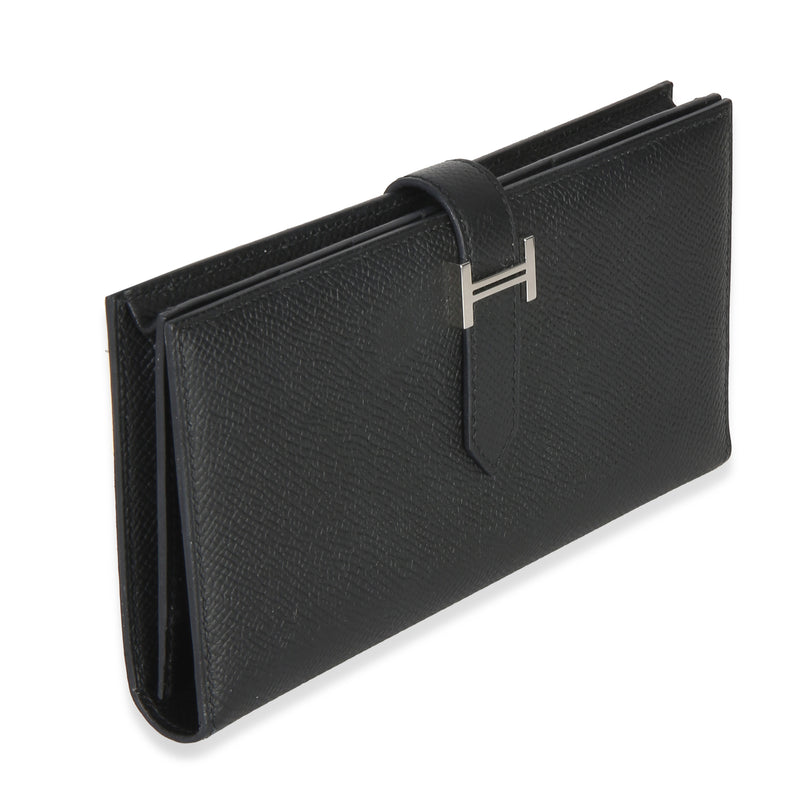Hermès Black Epsom Bearn Wallet Phw Leather