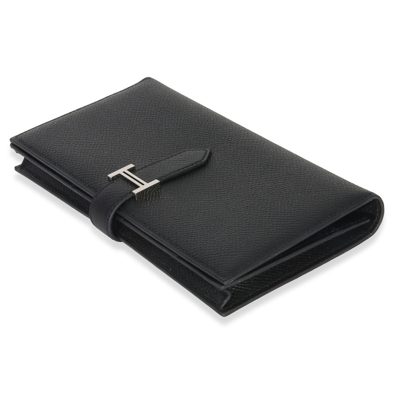 Hermès Black Epsom Bearn Wallet Phw Leather