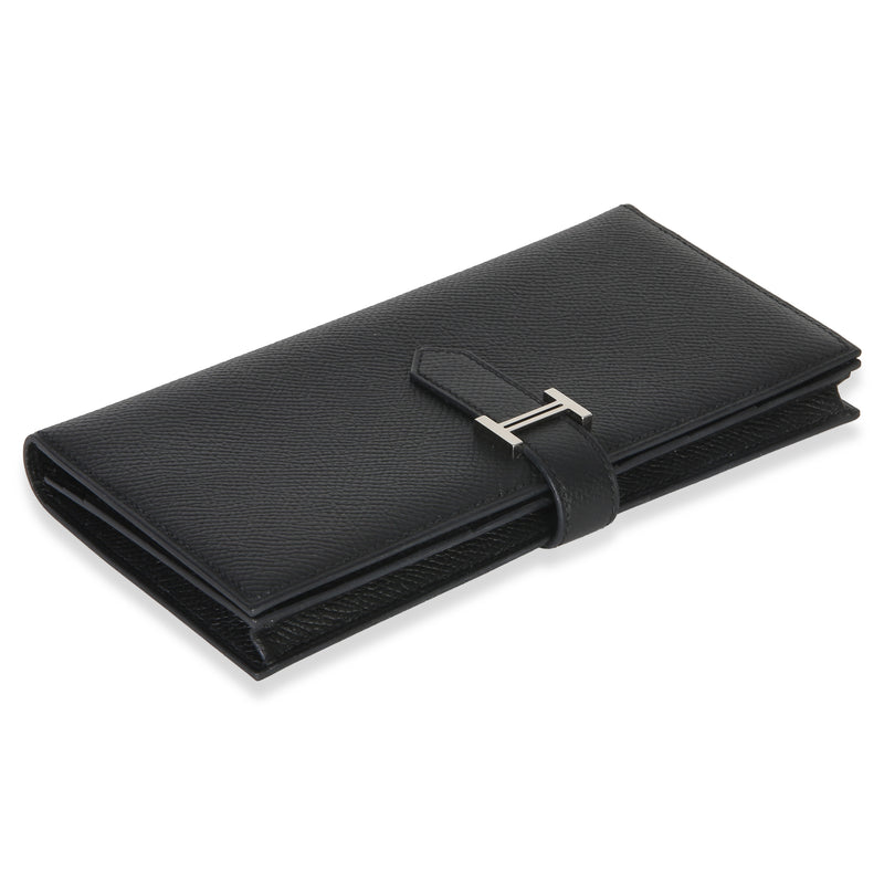 Hermès Black Epsom Bearn Wallet Phw Leather